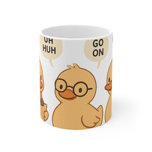 Rubber Duck QA Department - Cute Illustrated Duck Debugging Squad Mug - Sweet Gift for a Solo Game Developer from Partner, Friend or Playtes