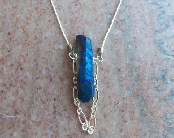 Blue Crystal Chain Necklace