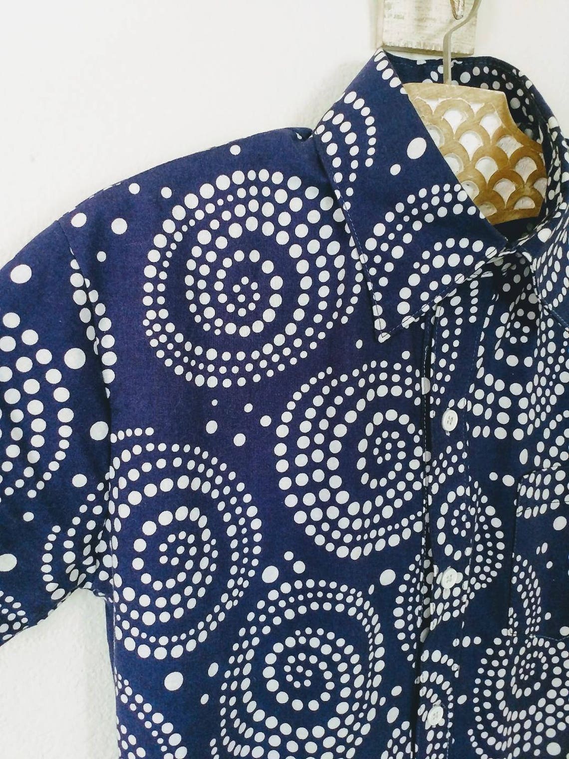 Navy Blue Button Down Shirt - Etsy