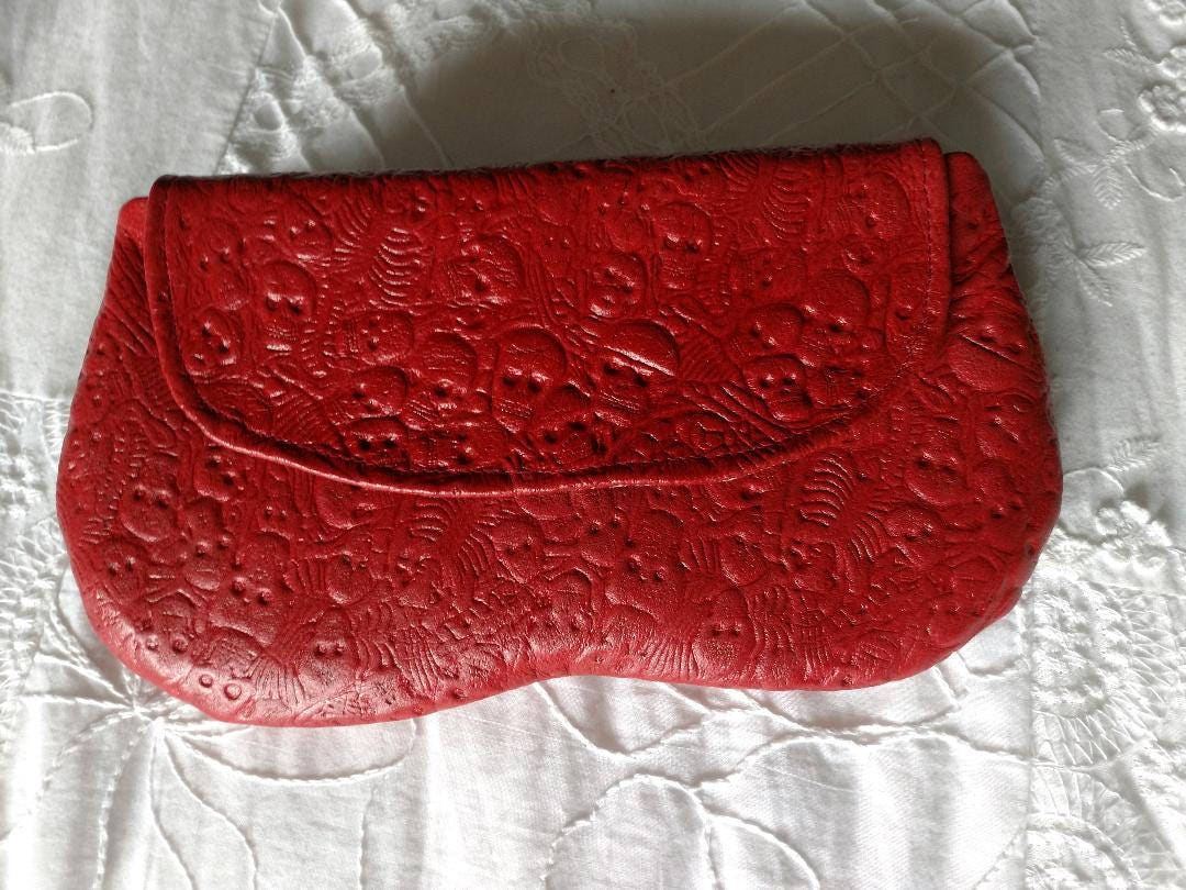 Women's Skull Pattern Leather Clutch Wallet - Vegan, Zip Around, With Card Slots & Coin Pocket - View #5
