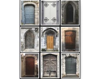 Beautiful Doors of Dublin, Ireland Collage  - Architectural Photograph on Canvas