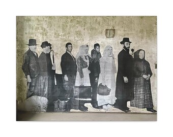 Historic Decoupage Wall Art, Unframed Ellis Island, Exhibit - Photograph on Canvas