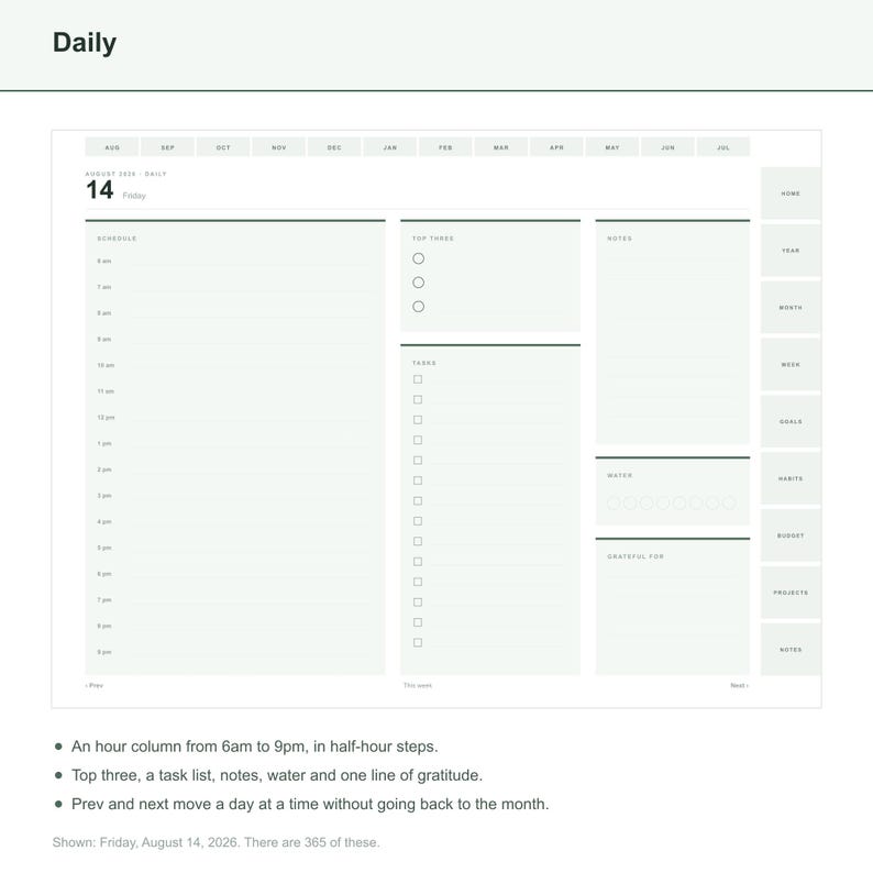 Academic Digital Planner 2026-2027 for GoodNotes, Hyperlinked Student Planner, iPad Notability Planner, Daily Weekly Monthly, 514 Pages image 4