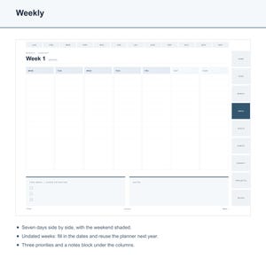 Undated Digital Planner for GoodNotes, Hyperlinked iPad Planner, Daily Weekly Monthly Undated Planner, Notability, 528 Pages, Minimalist image 5