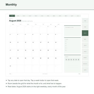 Academic Digital Planner 2026-2027 for GoodNotes, Hyperlinked Student Planner, iPad Notability Planner, Daily Weekly Monthly, 514 Pages image 3