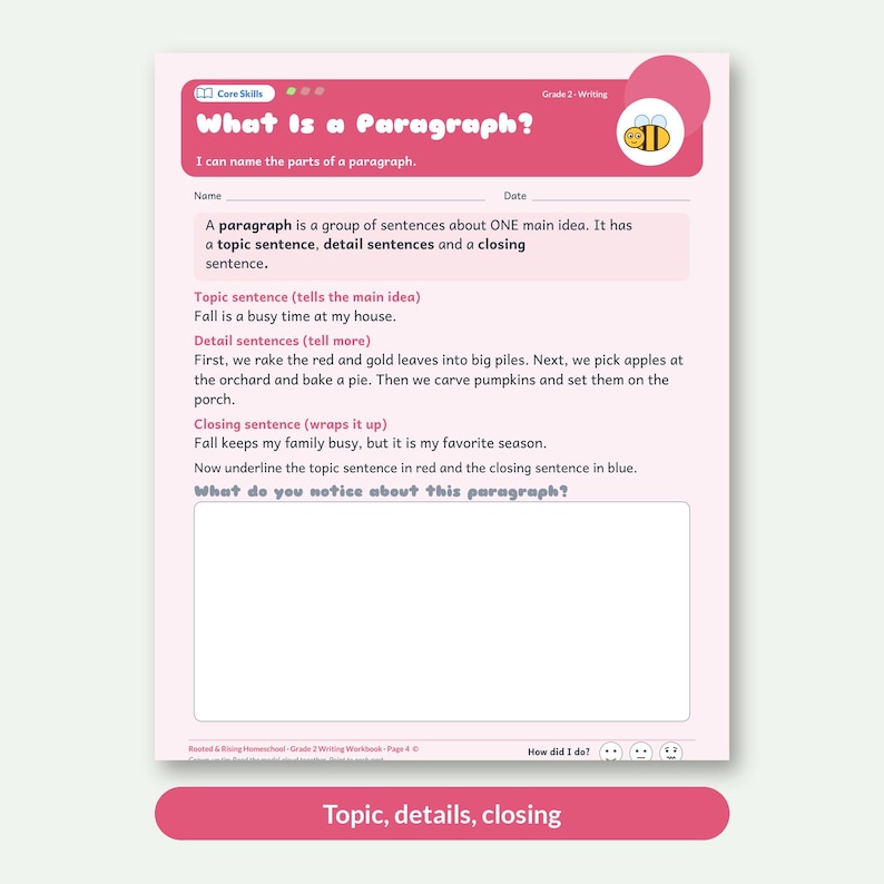 Examples Beehive Structure 2nd Grade Paragraph Writing Worksheets, Paragraph of the Week ...