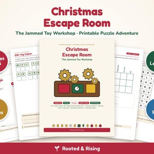 Jogo de Escape Room de Natal para Crianças (Imprimir), Atividade de Natal para Alunos do 2º ao 5º Ano, Jogo em Família ou Festa na Sala de Aula, Quebra-cabeças para as Férias.