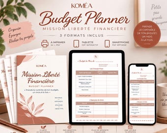 Budget Planner Français | Planner Budget Mensuel | Gestion Budget, Dépenses & Épargne | PDF Imprimable + Tablette + Smartphone