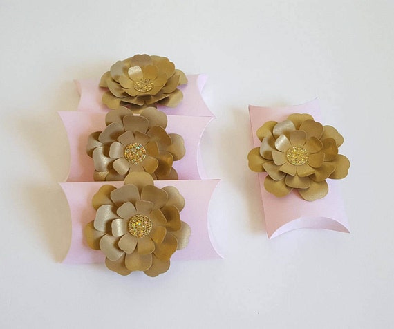 Pink Gold Pillow Boxes Pink Gold Wedding Favor Box Baby Shower