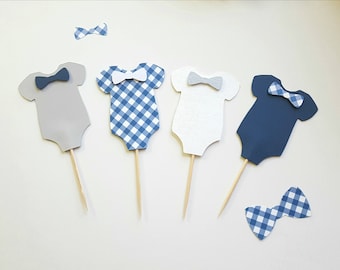 Onesie Cupcake Topper, Boy Baby Shower Cake Decorations