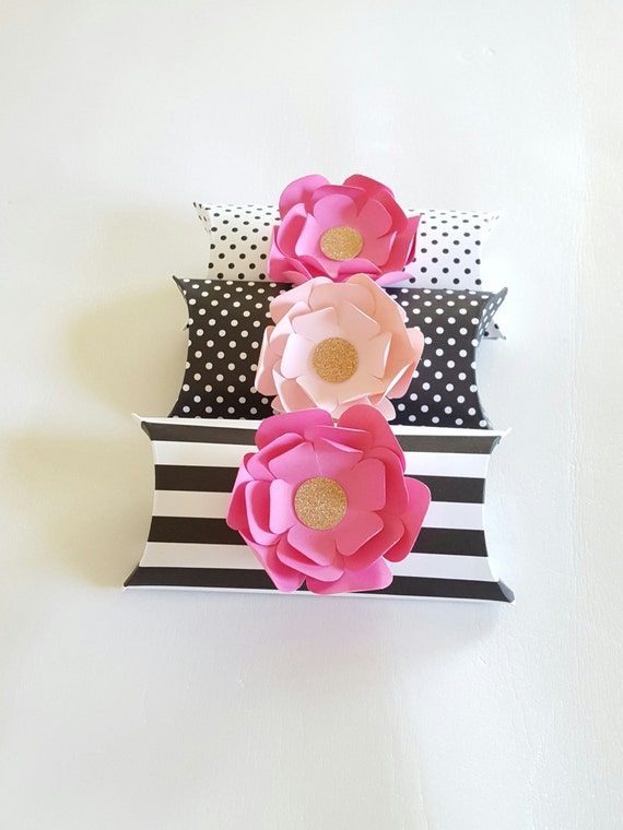 Pink Black And Gold Pillow Boxes Wedding Favor Box Baby Shower