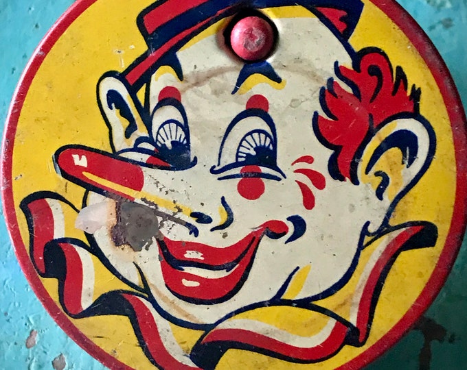 Vintage Creepy Clown Noisemaker Ratchet Old Collectible New Etsy