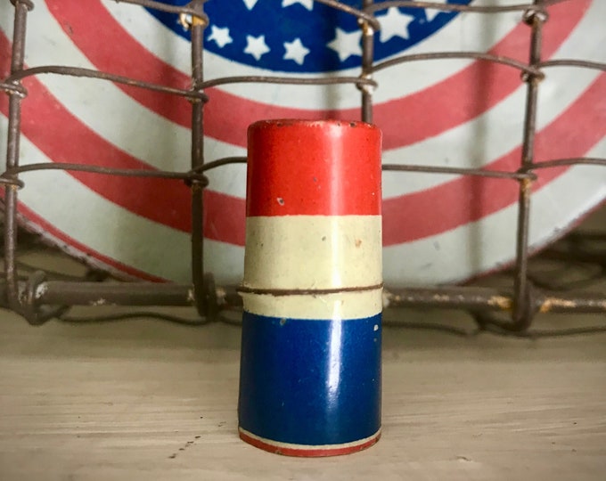 Antique RED WHITE BLUE Tin Toy Patriotic Old Collectible German Kazoo