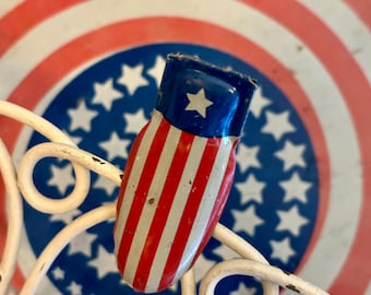Vintage Patriotic Noisemaker Clicker Old Tin Toy Red White Blue Independence Day 4th of July Stars & Stripes Collectible America Prop Decor