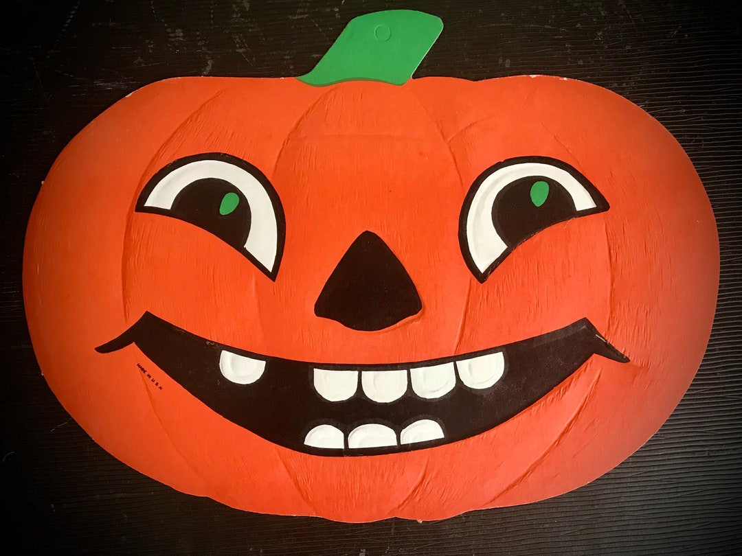 Vintage Halloween Jack O Lantern Smiling Pumpkin Face HE Luhrs - Etsy