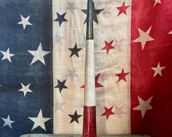 RARE End of the Day Coca Cola Tin Scrap Antique Primitive Patriotic Parade Horn Noisemaker Old Glory 4th of July Red White & Blue Americana