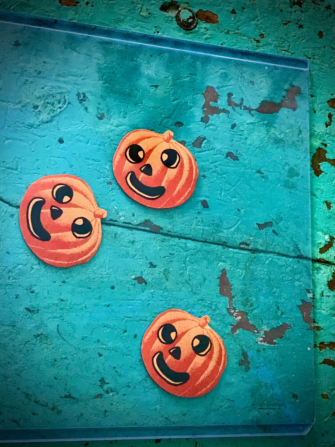 Antique Halloween Old Collectible Dennison Seals of Pumpkin Heads