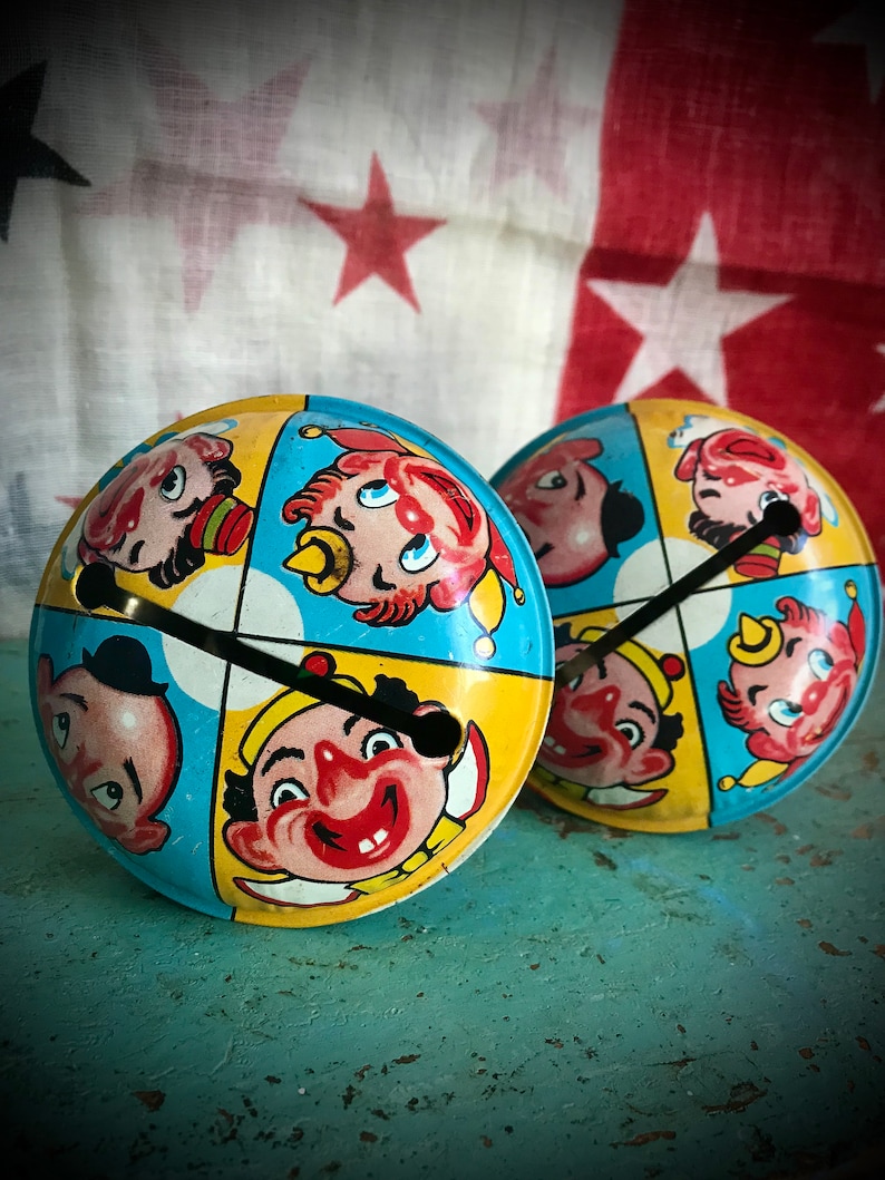 Lisiting is for ONE Vintage Noisemaker Comic Characters Clowns Old Hobos Weirdo Bizzare Carnival Circus Party Favor Decor