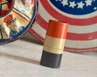 Antique RED WHITE BLUE Tin Toy Patriotic Old Collectible Japan Kazoo Noisemaker Early Pre-War 4th of July Independence Day Decor Display