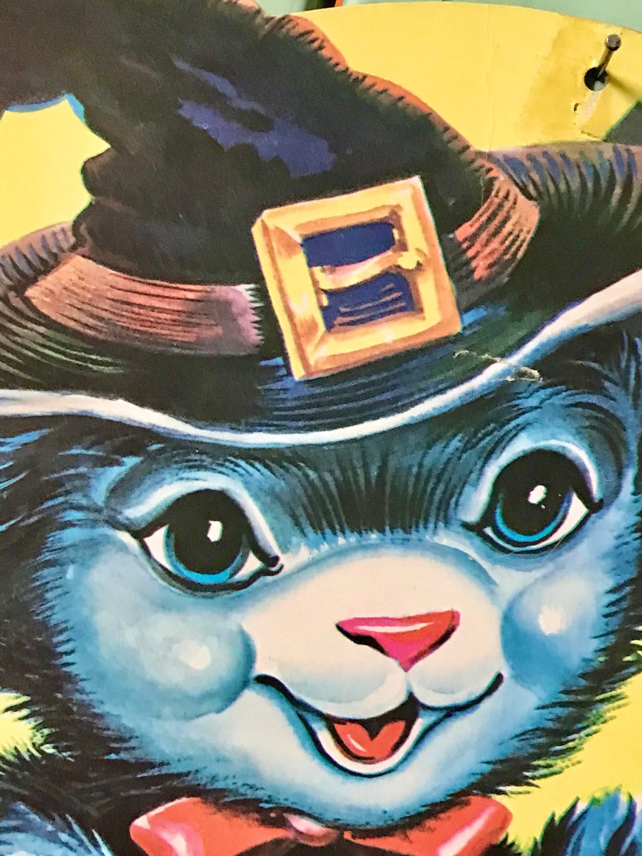 ダイカット  ハロウィン Vintage Halloween Die Cut Kitten Witch Jack O Lantern Pumpkin Head