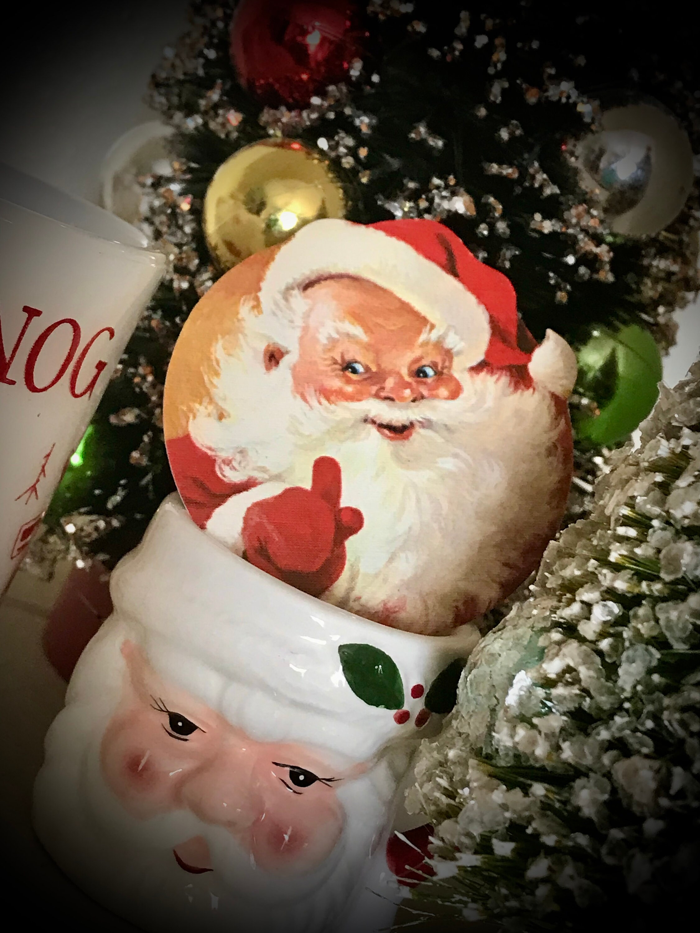 SET of 5 ~vintage TINY Jolly Santa Claus X-mas Die Cut SET of 5 ~vintage TINY Jolly Santa Claus X-mas Die Cut
