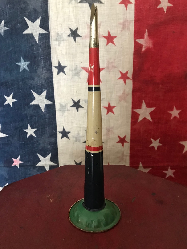 Vintage Patriotic Tin Horn Noisemaker Old Primitive Etsy