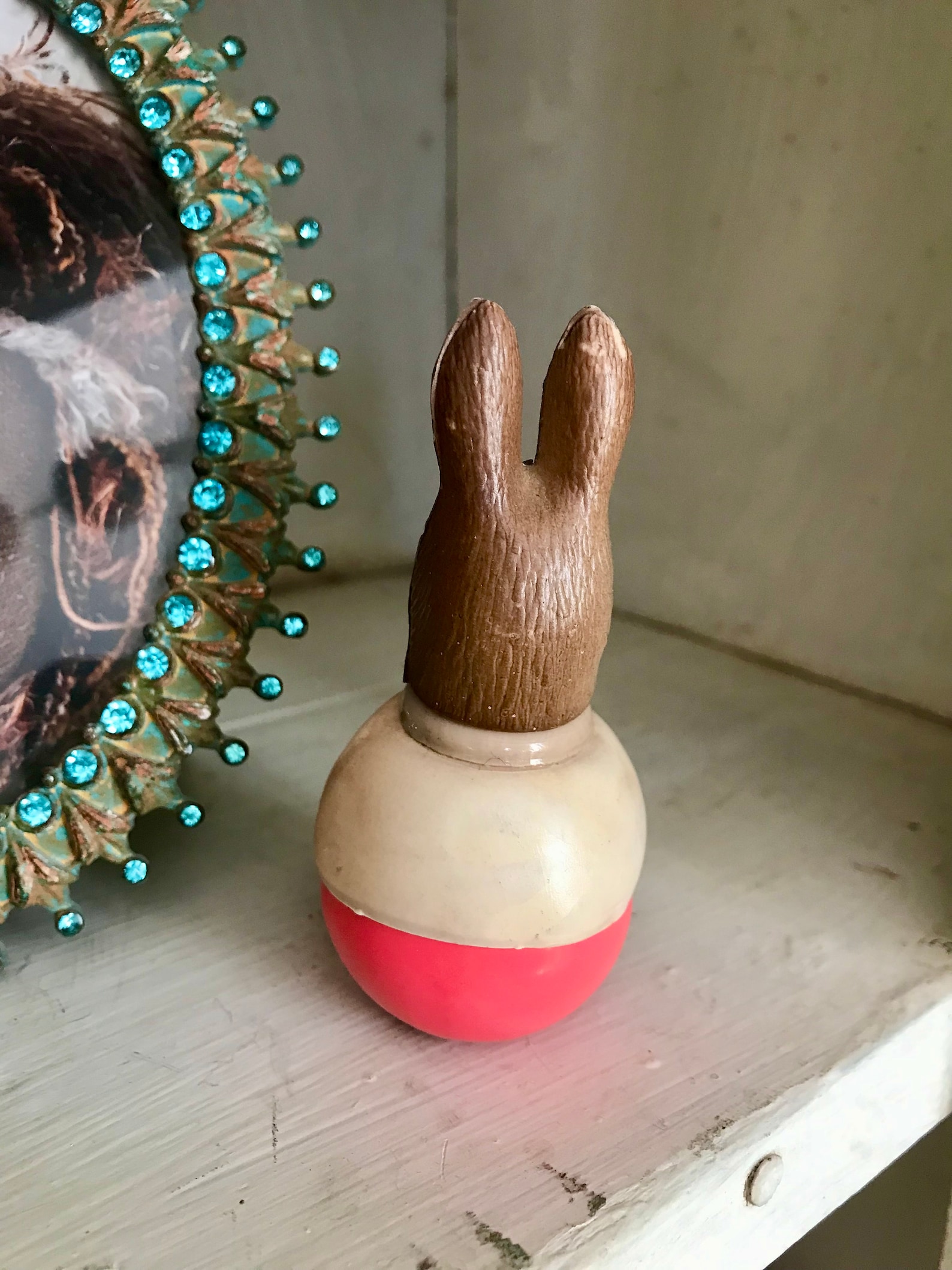 Antique Celluloid Roly Poly Bunny Rabbit Old Collectible Easter Holiday ...
