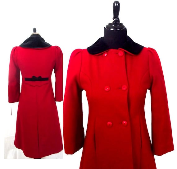 60s Red Peacoat by L'il Miss Bobbie Peter Pan coll