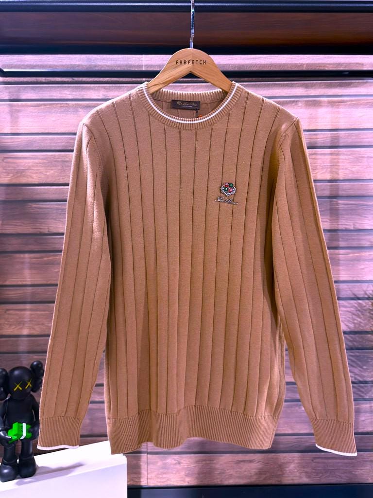 Loro Piana, Vintage Men's Loro Piana Knitted Sweater Pullover Jumper size L