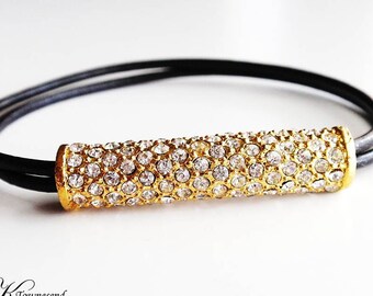 BANGLES Set Of 20 Bracelets Genuine LEATHER Gold Tubes BRACELETS BANGLES Set Of 20 Bracelets Genuine LEATHER Gold Tubes BRACELETS