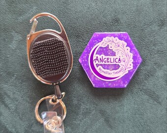 Glow-in-the-Dark Respiratory Therapist Badge Reel with Interchangeable Custom Topper