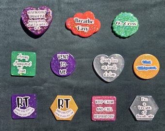 Glow-in-the-Dark Respiratory Therapist Interchangeable Text Badge Reel Topper