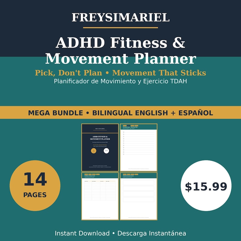 Workout Checklist.pdf ADHD Fitness Planner, Movement Tracker for Neurodivergent Brains ...