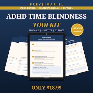 ADHD Time Blindness Toolkit, ADHD Time Management Printable, Visual Time Timer Planner, ADHD Adult Planner Bilingual