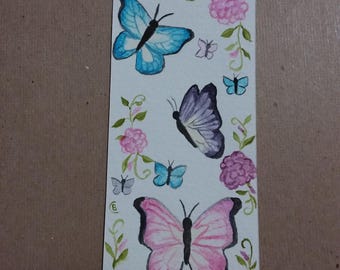 Butterfly Bookmark, Original Watercolor, Hand Painted