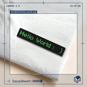 Hello World geborduurd shirt – Retro pixel art terminal programmeershirt, cadeau voor software engineer, tech-geek cadeau voor hem of haar