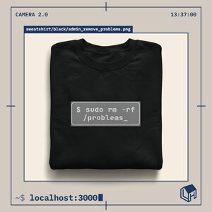 Camiseta bordada "Admin Remove Problems" – Camiseta minimalista para programación en terminal, regalo para ingeniero de software, regalo para administrador de sistemas para el marido.