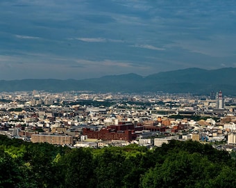 Kyoto Cityscape Panorama Print, Japan Wall Art, Printable Photography, Digital Download