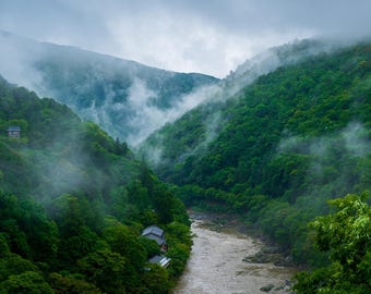 Misty Hozu Gorge, Arashiyama Print, Kyoto, Japan Wall Art, Printable Photography, Digital Download