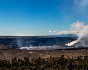 Kilauea Caldera Panorama Print, Hawaii Wall Art, Printable Photography, Digital Download