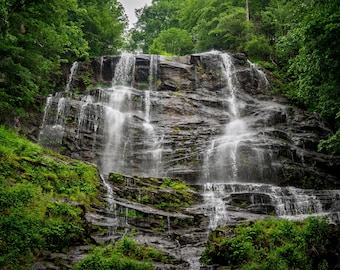 Mossy Forest Waterfall, North Georgia Print, Georgia Wall Art, Printable Photography, Digital Download