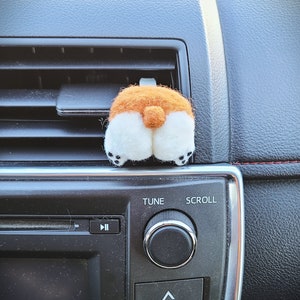 Colilla de ventilación para coche, colilla de corgi, corgi, llavero, difusor, aceite esencial, fieltrado con aguja, fieltro, cachorro, botín, regalo divertido, regalo de broma, amante de los perros