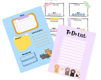 Sour Puss Planner, Grumpy Cats, Funny Cats, To Do List, Printable, DIY, Cat Lover, PDF, Digital Download