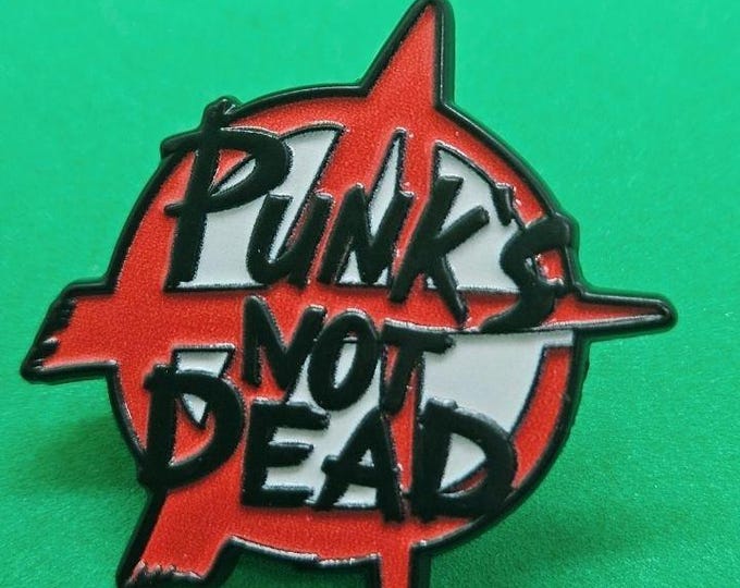 Vintage Punk's Not Dead Enamel Pin - Anarchy Symbol Metal Badge - Classic Punk Rock Lapel Pin for Jackets & Backpacks - Alternative Gift