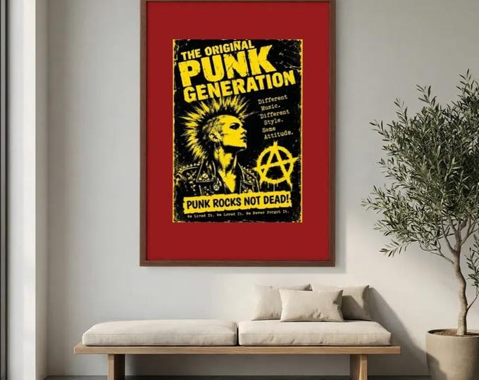 Original Punk Generation Poster | Retro Rebel UK Music Art Framed