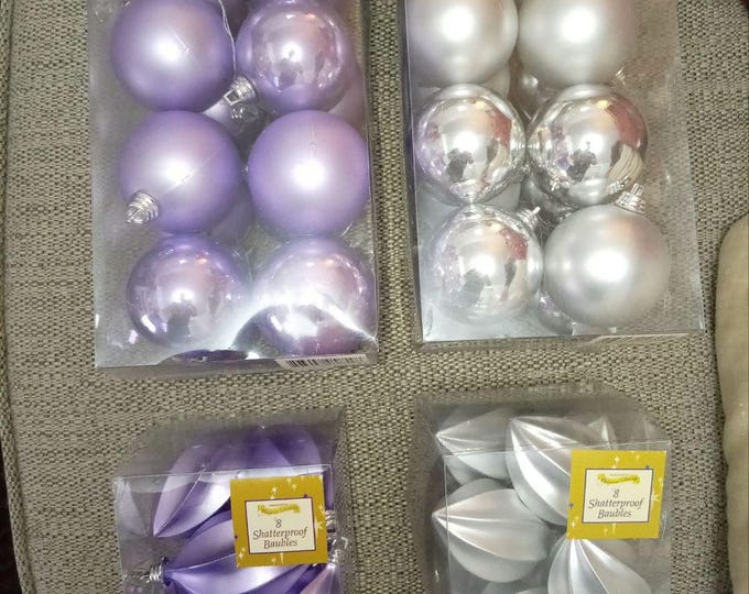Vintage Woolworths Christmas Ornaments | 48pc Pastel Baubles, Teardrops (Shatterproof)