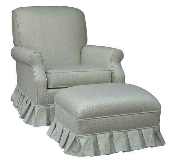 Items similar to CUTE Green with White Leaves Upholstered Rocker Glider