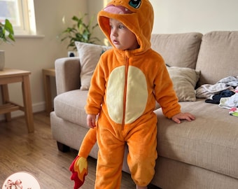 Kids Plush Hooded Character Onesie Costume, Zip-Up Jumpsuit