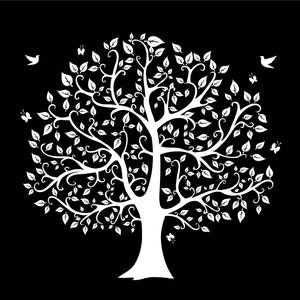 White Tree silhouette  png files Clip Art  Instant Download