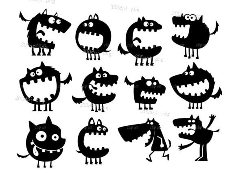 Download Monster silhouette digital clipart vector eps png files ...